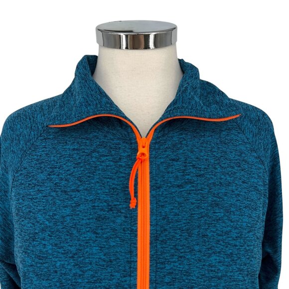 Oiselle Lux Half Zip Pullover Teal Blue Orange Zipper Size Small - Picture 3 of 10